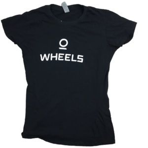 T-Shirt Youth Soft-Washed Cotton Graphic Wheels Black White Large